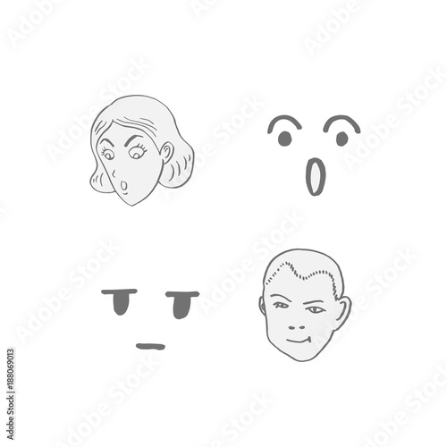 얼굴의 표정 / 손으로 그린 이모티콘 모음