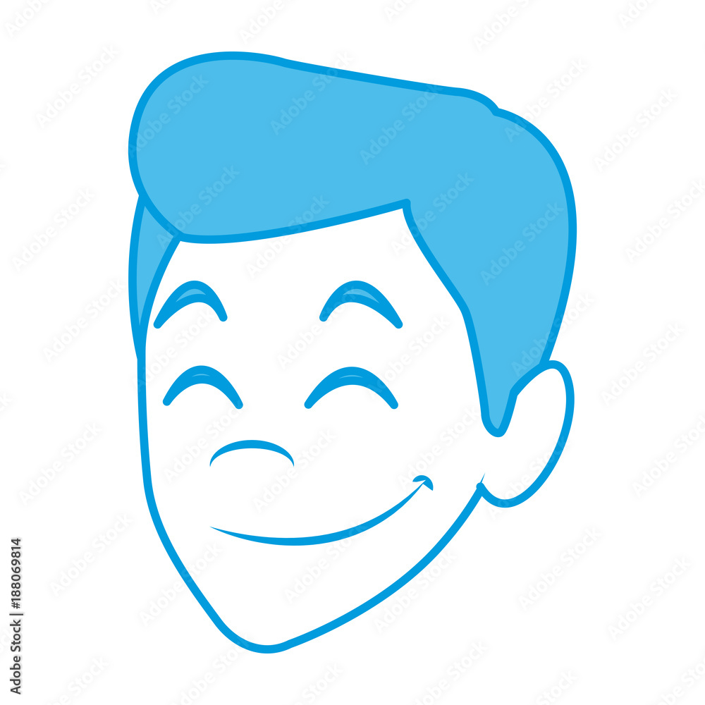 Man face smiling cartoon icon vector illustration graphic design Man face smiling cartoon icon vector illustration graphic design