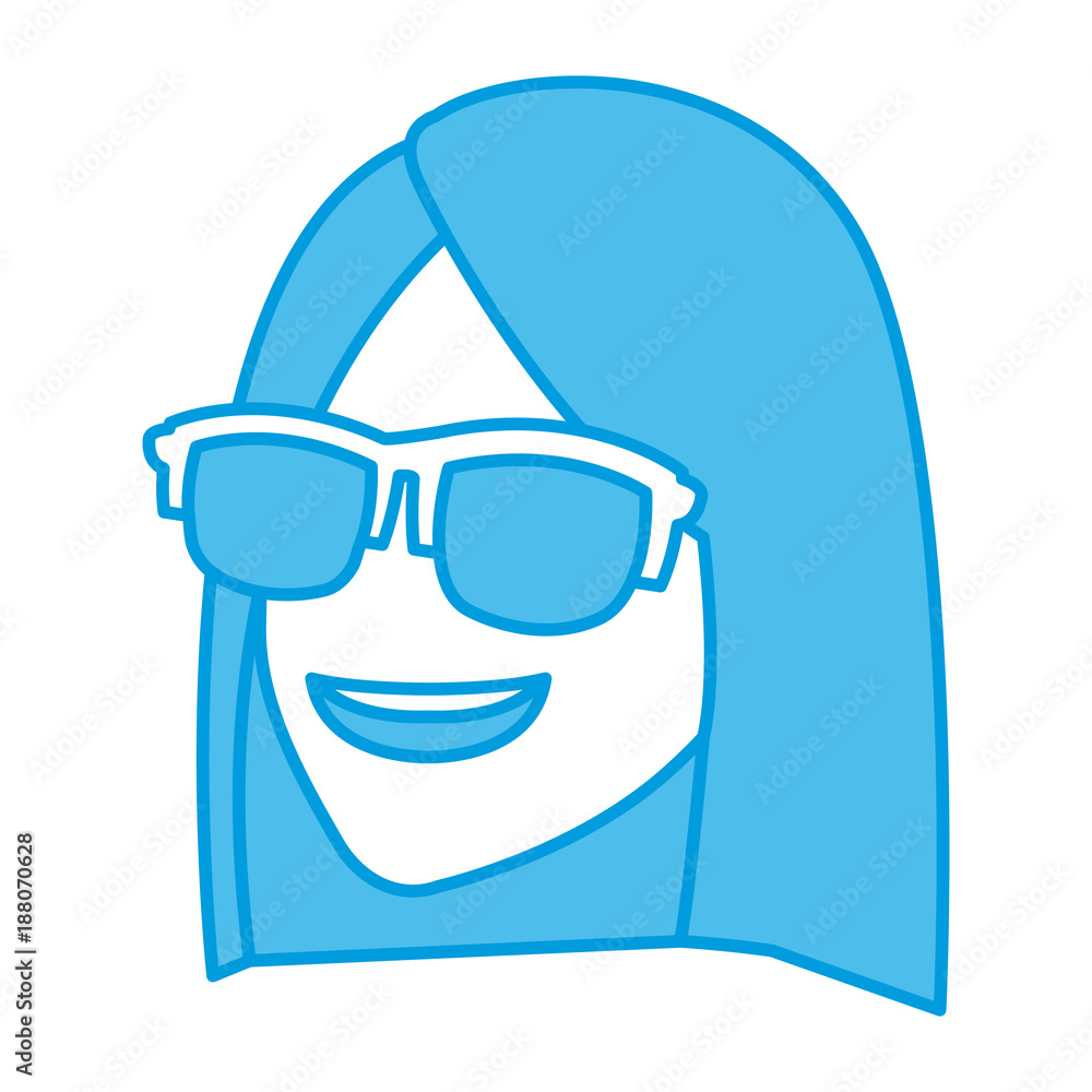 Woman with sunglasses cartoon icon vector illustration graphic design Woman with sunglasses cartoon icon vector illustration graphic design