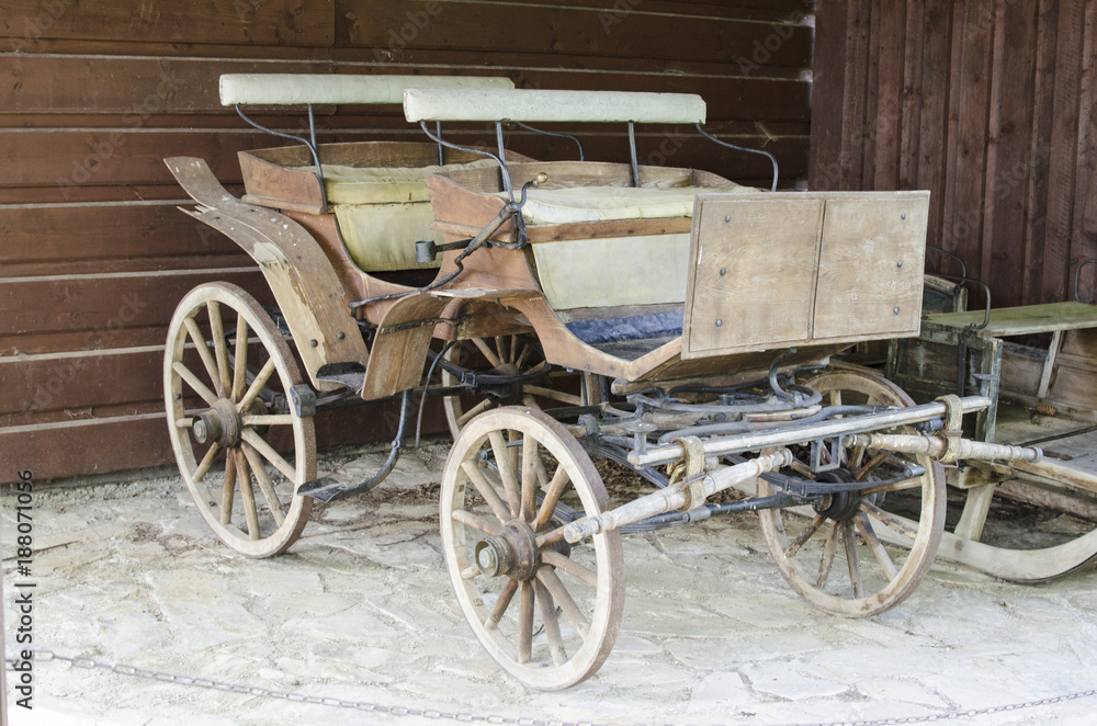 Antique wood carriage