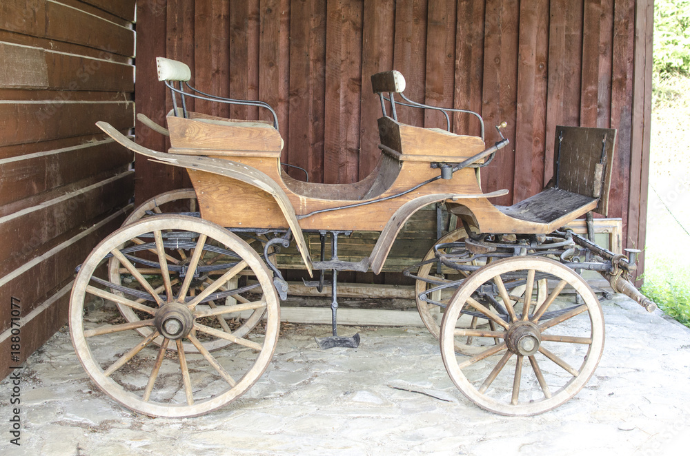 Antique wood carriage