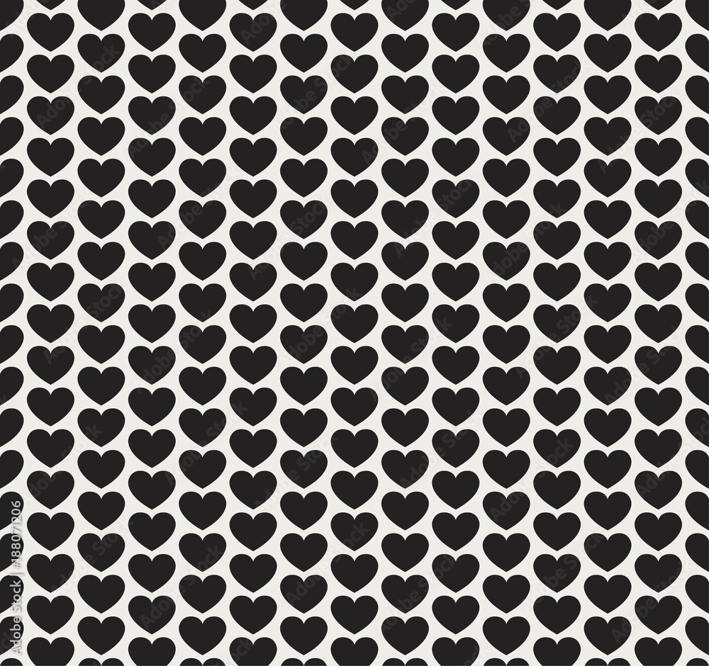 Hand drawn vector illustration with cute hearts. Geometric Seamless Pattern.