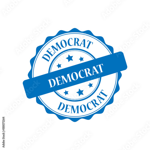 Democrat blue stamp illustration