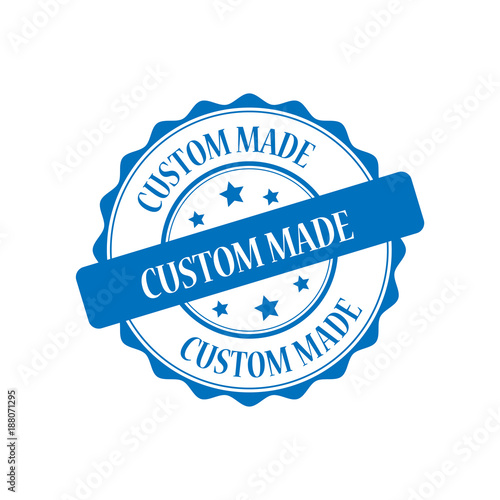 Custom made blue stamp illustration