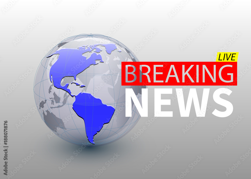 Breaking news, world news backgorund with planet, TV news design. Vector Breaking news, world news backgorund with planet, TV news design. Vector