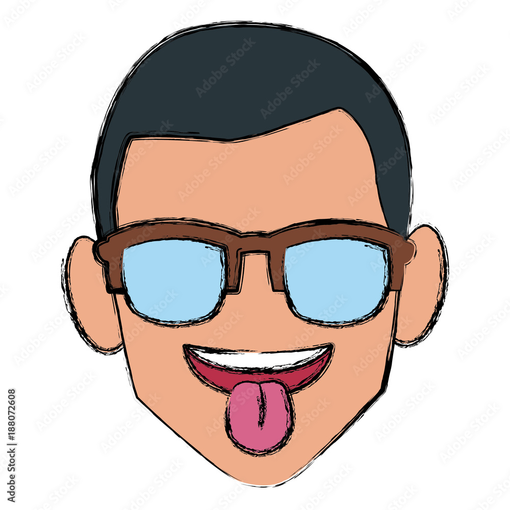 man sunglasses and tongue out icon vector illustration graphic design man sunglasses and tongue out icon vector illustration graphic design
