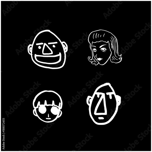 얼굴 일러스트 / 손으로 그린 이모티콘 모음