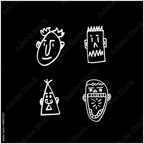 얼굴 일러스트 / 손으로 그린 이모티콘 모음