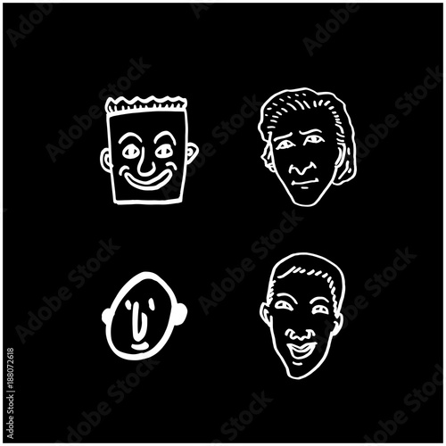 얼굴 일러스트 / 손으로 그린 이모티콘 모음