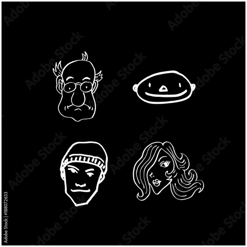 얼굴 일러스트 / 손으로 그린 이모티콘 모음