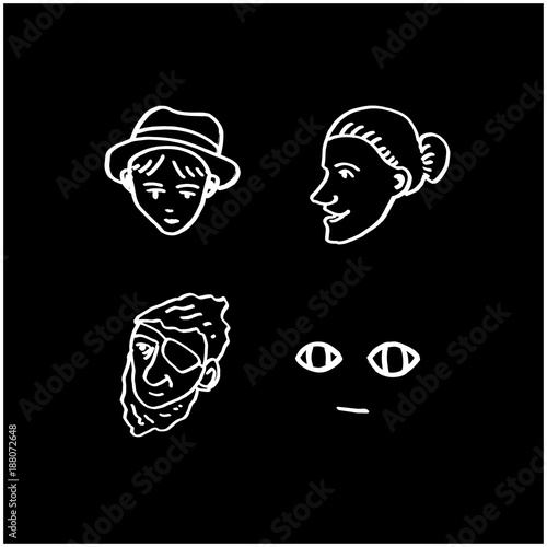 얼굴 일러스트 / 손으로 그린 이모티콘 모음