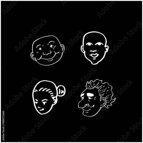 얼굴 일러스트 / 손으로 그린 이모티콘 모음