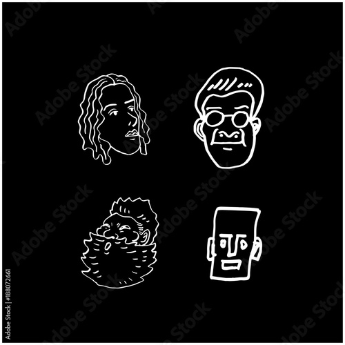 얼굴 일러스트 / 손으로 그린 이모티콘 모음