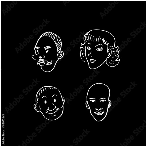 얼굴 일러스트 / 손으로 그린 이모티콘 모음