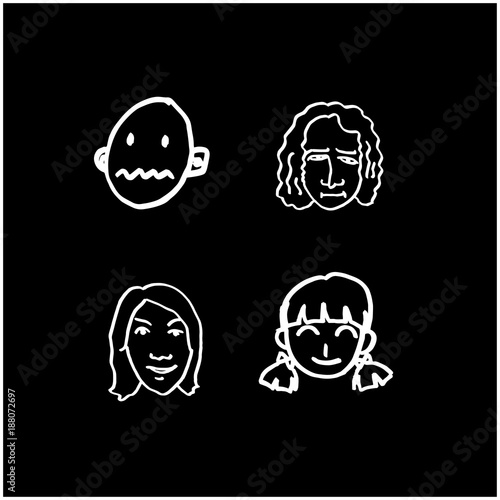 얼굴 일러스트 / 손으로 그린 이모티콘 모음