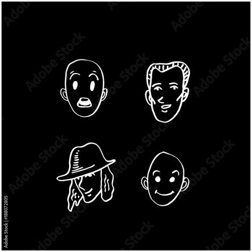 얼굴 일러스트 / 손으로 그린 이모티콘 세트