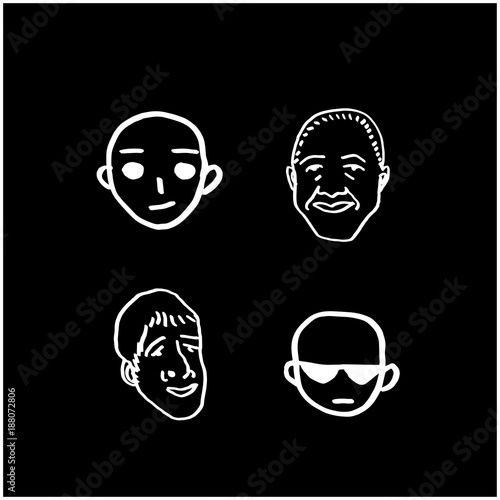 얼굴 일러스트 / 손으로 그린 이모티콘 세트