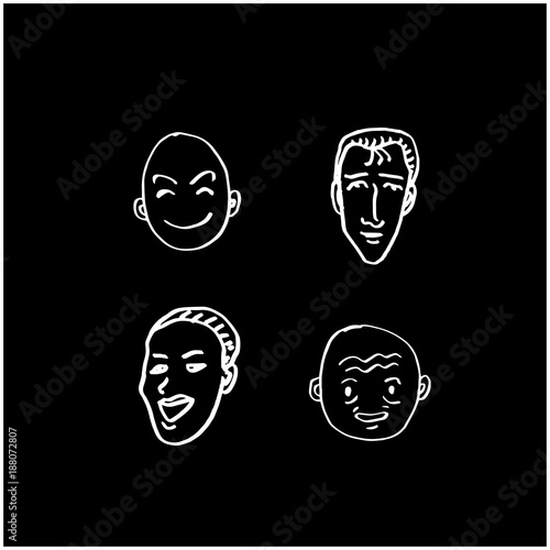 얼굴 일러스트 / 손으로 그린 이모티콘 세트