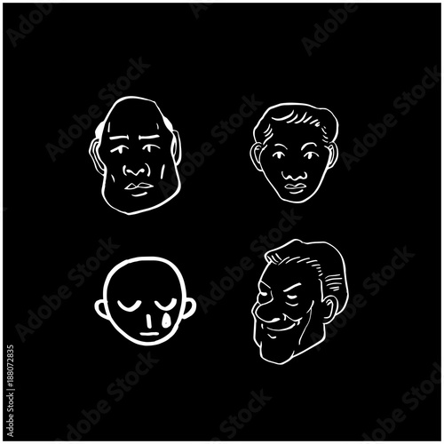 얼굴 일러스트 / 손으로 그린 이모티콘 세트