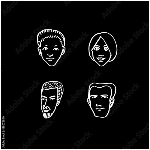 얼굴 일러스트 / 손으로 그린 이모티콘 세트