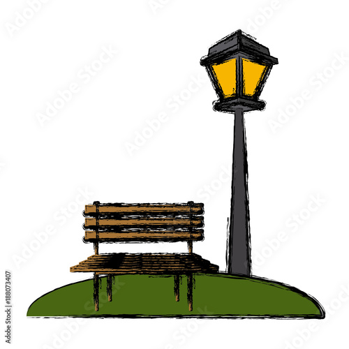 Chair and street light icon vector illustration graphic design