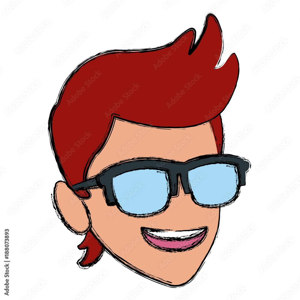 Man with sunglasses cartoon icon vector illustration graphic design Man with sunglasses cartoon icon vector illustration graphic design