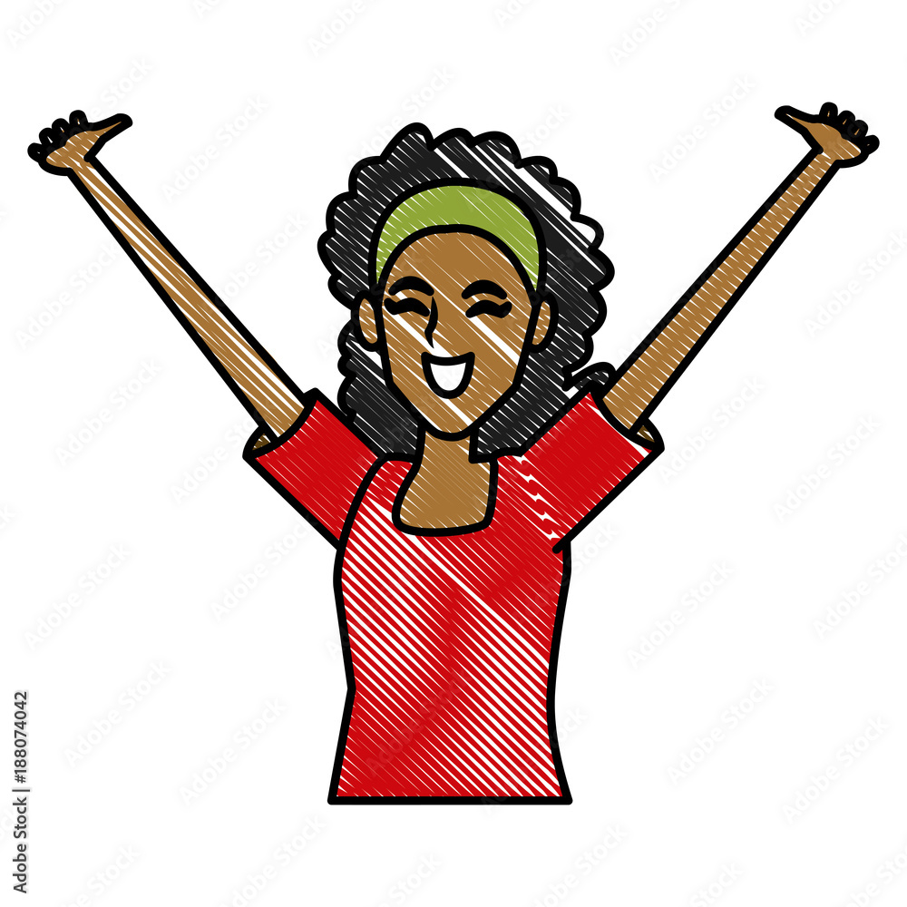 Woman happy cartoon icon vector illustration graphic design Woman happy cartoon icon vector illustration graphic design