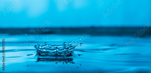 water droplet splash in glass