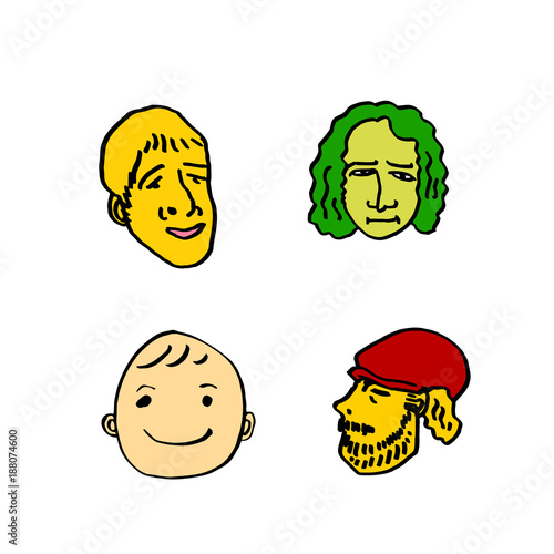 이모티콘 모음 / 손으로 그린 얼굴의 표정