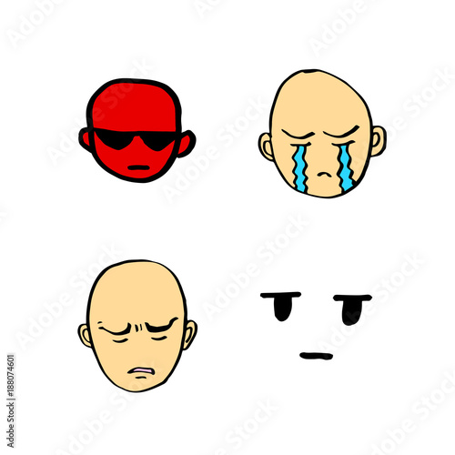 이모티콘 모음 / 손으로 그린 얼굴의 표정