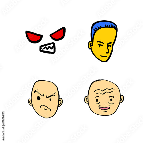 이모티콘 모음 / 손으로 그린 얼굴의 표정