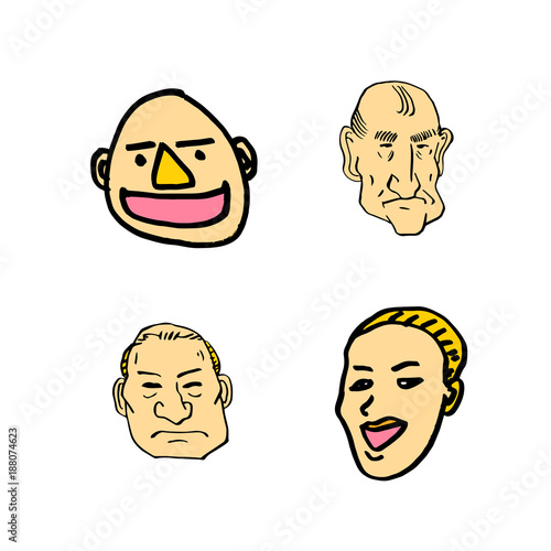 이모티콘 모음 / 손으로 그린 얼굴의 표정