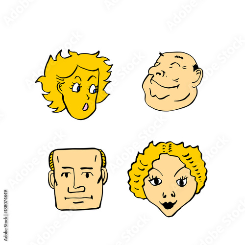 이모티콘 모음 / 손으로 그린 얼굴의 표정