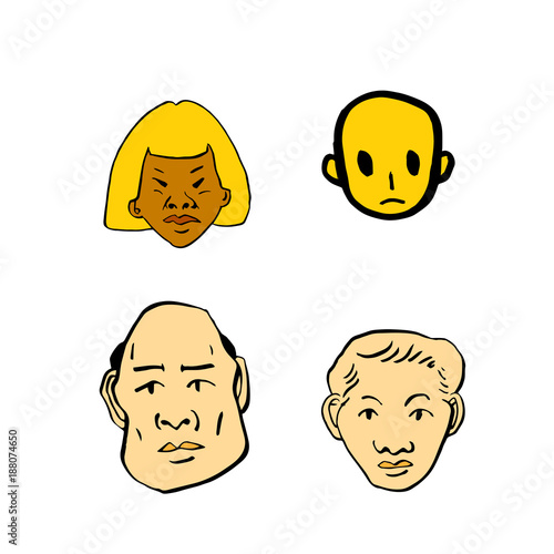 이모티콘 모음 / 손으로 그린 얼굴의 표정