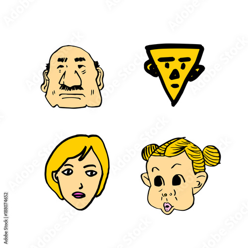 이모티콘 모음 / 손으로 그린 얼굴의 표정