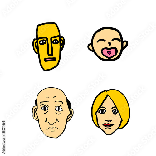 이모티콘 모음 / 손으로 그린 얼굴의 표정