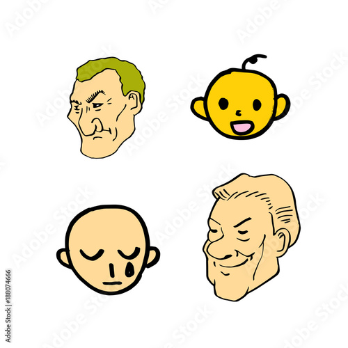 이모티콘 모음 / 손으로 그린 얼굴의 표정