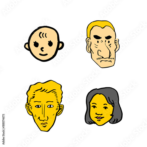 이모티콘 모음 / 손으로 그린 얼굴의 표정