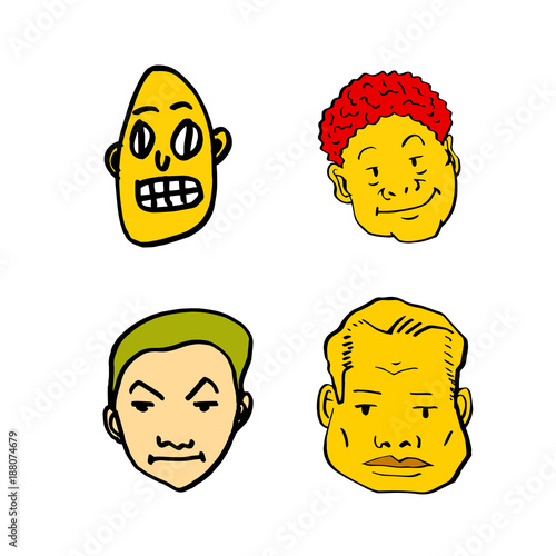 이모티콘 모음 / 손으로 그린 얼굴의 표정