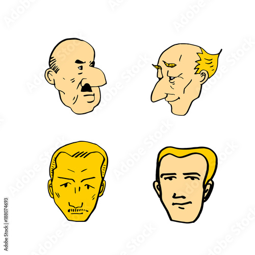 이모티콘 모음 / 손으로 그린 얼굴의 표정