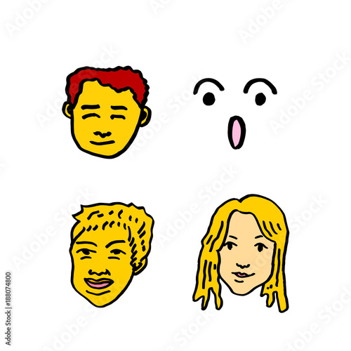 이모티콘 모음 / 손으로 그린 인물의 표정