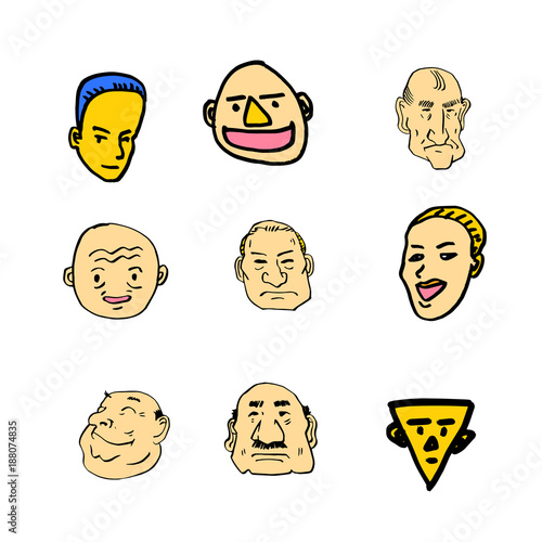 이모티콘 모음 / 손으로 그린 인물의 표정