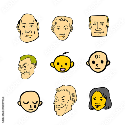 이모티콘 모음 / 손으로 그린 인물의 표정