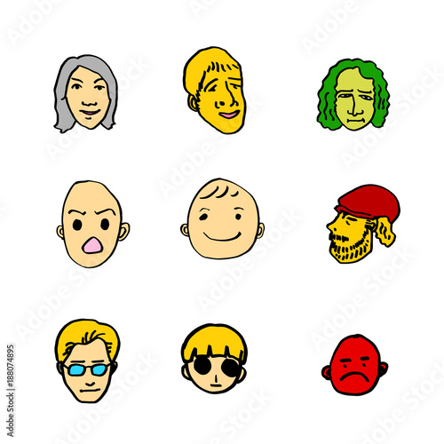 이모티콘 모음 / 손으로 그린 인물의 표정