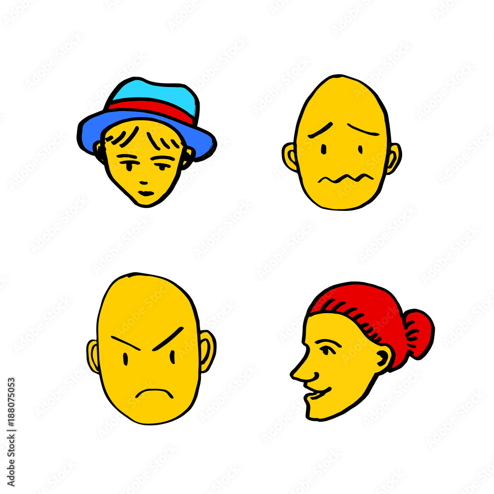 이모티콘 모음 / 손으로 그린 인물의 표정 이모티콘 모음 / 손으로 그린 인물의 표정