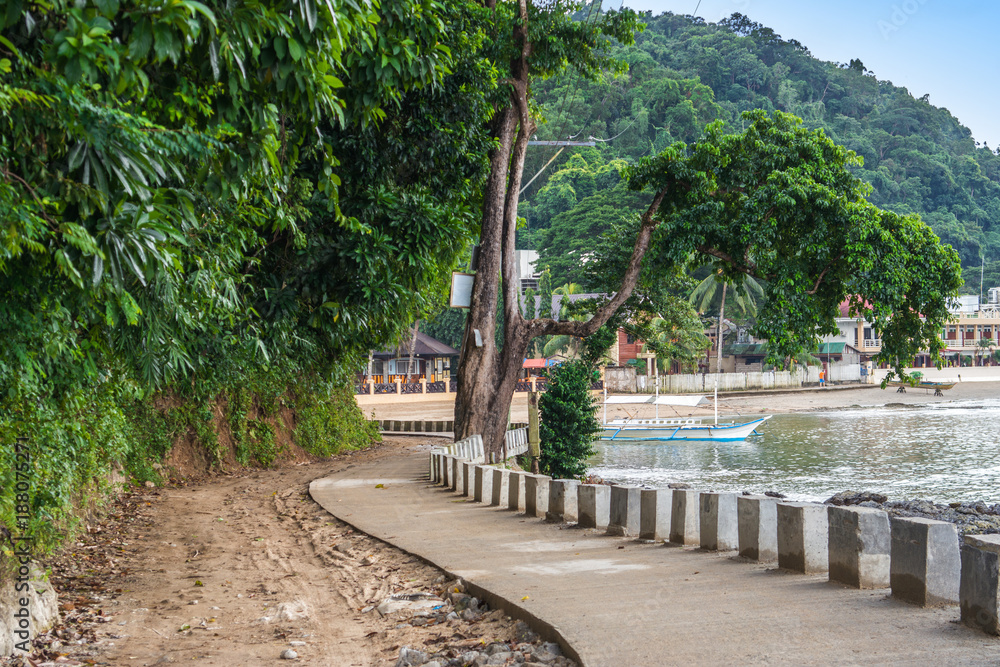 Curved road in El Nido, Palawan island, Philippines Curved road in El Nido, Palawan island, Philippines