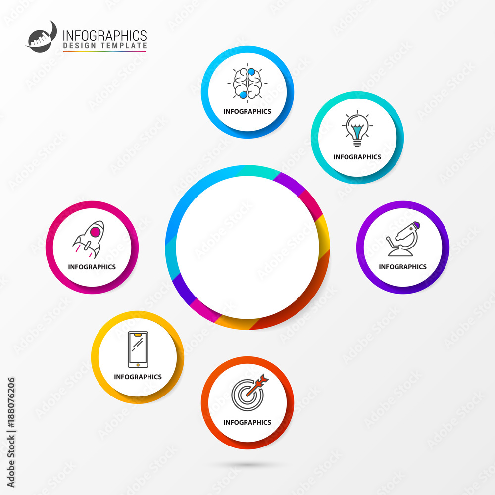 Circle infographic. Business concept with six options. Vector Circle infographic. Business concept with six options. Vector