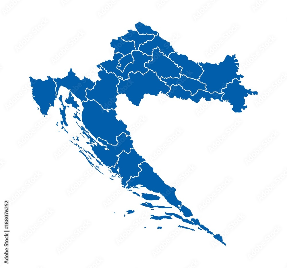 Naklejka premium Map of Croatia