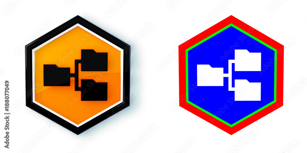 Fototapeta premium Ikona sześciobok 3D sześciokąt