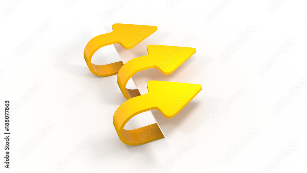 3d triple arrow pointing over/backwards shape 3d triple arrow pointing over/backwards shape